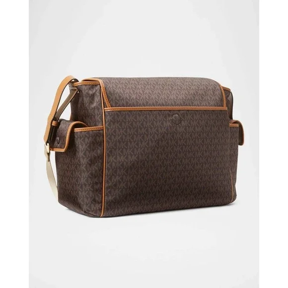 NWT MICHAEL Michael Kors Large Monogram Print Diaper Bag in Brown/acorn - Picture 2 of 9